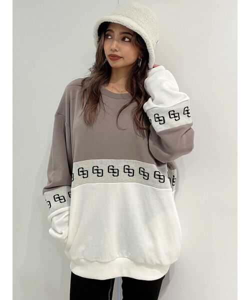 GYDA（ジェイダ）の「GGジャカードライン SWITCHINGスウェットトップス（スウェット・レディース・オフホワイト/グリーン/ベージュ・FREE）」の14枚目の写真