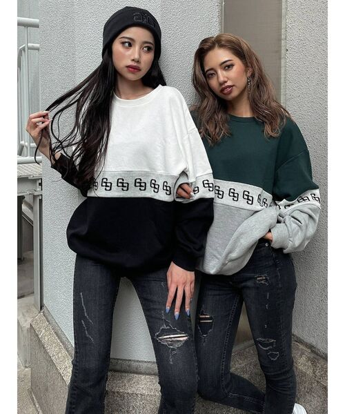 GYDA(ジェイダ)の「GGジャカードライン SWITCHINGスウェットトップス(スウェット)」 WEAR