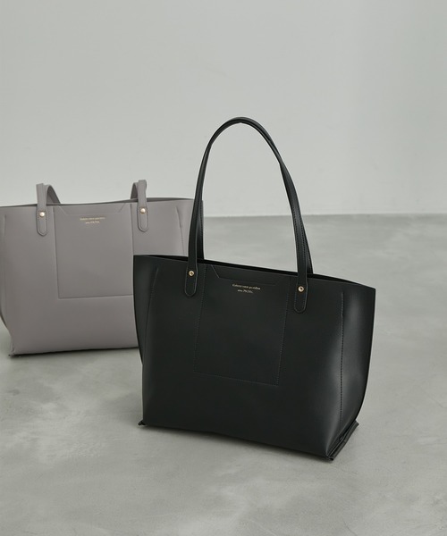 ROPE' PICNIC(ロペピクニック)の「軽量平カシメフロントポケット3層A4トートバッグ(トートバッグ・レディース・ブラック/グレー/ベージュ系その他・FREE)」の2枚目の写真