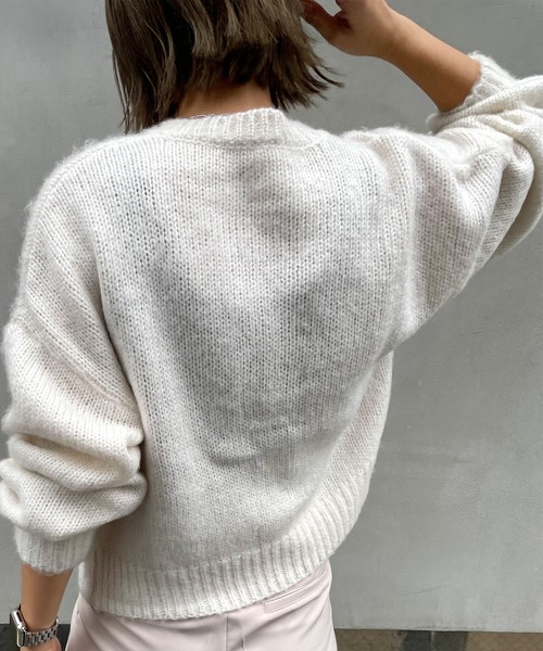 MLI'A（エムリア）の「モヘアタッチニットカーディガン（カーディガン/ボレロ・レディース・ブラック/ベージュ/パープル/ライム/アイボリー/レンガ/イエロー系その他・M）」の18枚目の写真