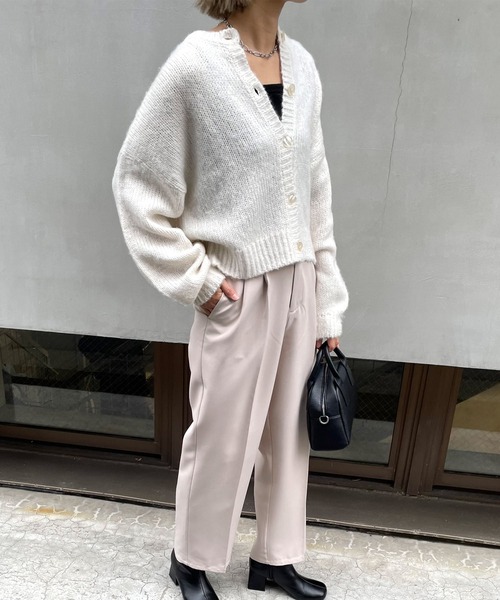 MLI'A（エムリア）の「モヘアタッチニットカーディガン（カーディガン/ボレロ・レディース・ブラック/ベージュ/パープル/ライム/アイボリー/レンガ/イエロー系その他・M）」の21枚目の写真