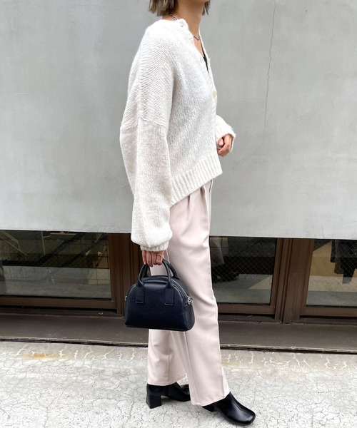 MLI'A（エムリア）の「モヘアタッチニットカーディガン（カーディガン/ボレロ・レディース・ブラック/ベージュ/パープル/ライム/アイボリー/レンガ/イエロー系その他・M）」の22枚目の写真