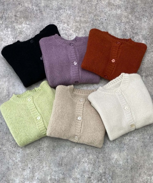 MLI'A（エムリア）の「モヘアタッチニットカーディガン（カーディガン/ボレロ・レディース・ブラック/ベージュ/パープル/ライム/アイボリー/レンガ/イエロー系その他・M）」の13枚目の写真