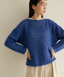 【WEB限定】透かし編みメッシュモヘヤニット