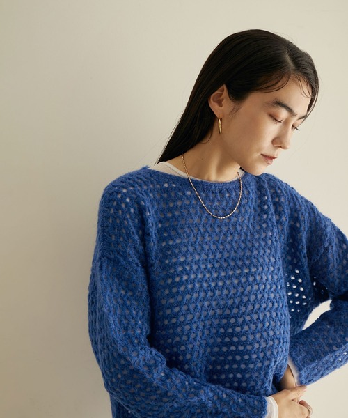 えころ　オーダーページ　アナメッシュ セール】 和紙ビッグメッシュショートプルオーバー （ニット