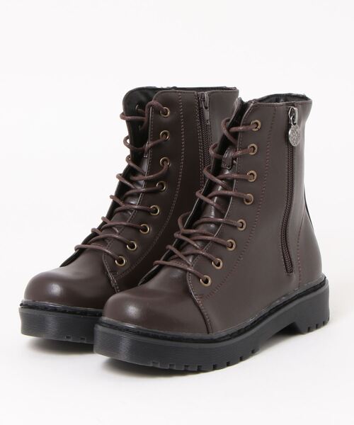 earth music&ecology Blue Label（アースミュージックアンドエコロジーブルーレーベル）の「【earth music&ecology】　ミドル丈レースアップブーツ（ブーツ・レディース・ダークブラウン/ホワイト/ブラック・S/M/L/LL）」の3枚目の写真