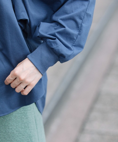 Munich（ミューニック）の「プレミアムコットンジャージギャザースリーブプルオーバー（Tシャツ/カットソー・レディース・ホワイト/ダークブラウン/ブラック/ネイビー・FREE）」の17枚目の写真