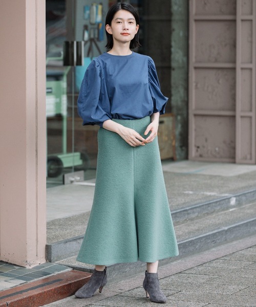 Munich（ミューニック）の「プレミアムコットンジャージギャザースリーブプルオーバー（Tシャツ/カットソー・レディース・ホワイト/ダークブラウン/ブラック/ネイビー・FREE）」の10枚目の写真