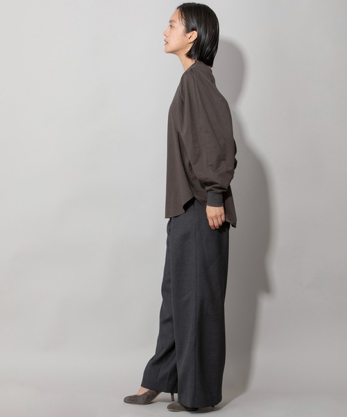 Munich（ミューニック）の「プレミアムコットンジャージギャザースリーブプルオーバー（Tシャツ/カットソー・レディース・ホワイト/ダークブラウン/ブラック/ネイビー・FREE）」の21枚目の写真