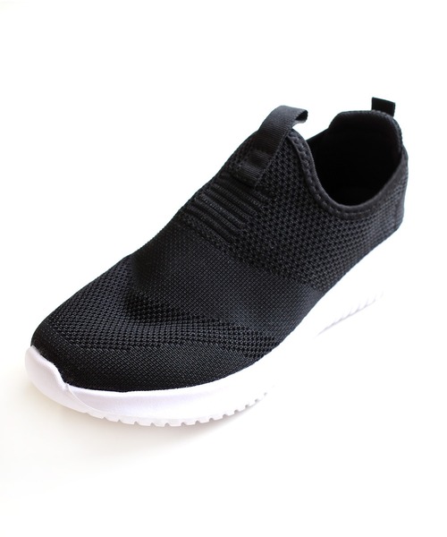 AmiAmi（アミアミ）の「軽量ニットスリッポン/スニーカー（スリッポン・レディース・グレー/ブラック/ベージュ/ブラック×ブラック・22.5cm/23cm/23.5cm/24cm/24.5cm/25cm/25.5cm/26cm/26.5cm/27cm/28cm）」の19枚目の写真