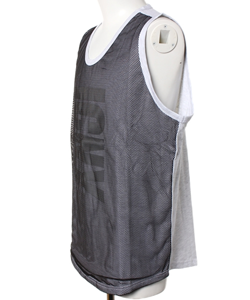 ICNY(アイシーエヌワイ)の「メンズ アイスコールド ニューヨーク リフレクター メッシュタンクトップ ICNY MESH OVERLAY TANKTOP(タンクトップ・メンズ・アッシュ・SMALL/MEDIUM/LARGE)」の4枚目の写真