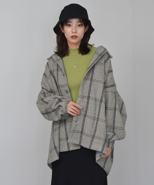 Auntie Rosa（アンティローザ）の「【Shoowtime】ビッグシルエット シャツジャケット Big silhouette Shirt jacket（その他アウター・レディース・ベージュ/グレー・FREE）」の5枚目の写真