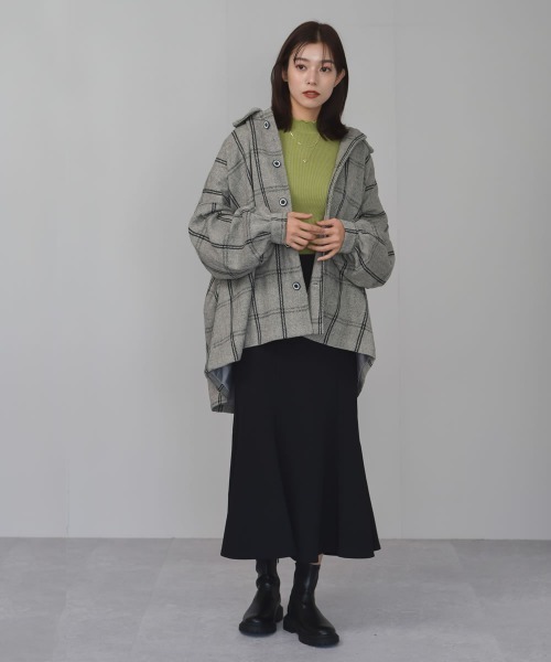 Auntie Rosa（アンティローザ）の「【Shoowtime】ビッグシルエット シャツジャケット Big silhouette Shirt jacket（その他アウター・レディース・ベージュ/グレー・FREE）」の9枚目の写真