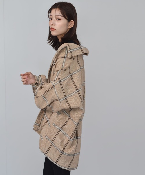 Auntie Rosa（アンティローザ）の「【Shoowtime】ビッグシルエット シャツジャケット Big silhouette Shirt jacket（その他アウター・レディース・ベージュ/グレー・FREE）」の16枚目の写真