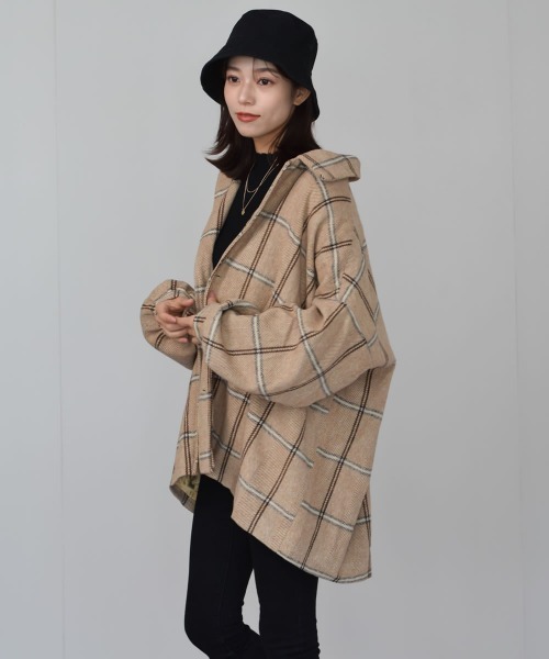 Auntie Rosa（アンティローザ）の「【Shoowtime】ビッグシルエット シャツジャケット Big silhouette Shirt jacket（その他アウター・レディース・ベージュ/グレー・FREE）」の17枚目の写真