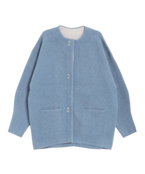 LAGUNAMOON（ラグナムーン）の「ラクーン配色コクーンカーディガン（カーディガン/ボレロ・レディース・アイボリー/チャコールグレー/モカ/イエロー/ブルー・FREE）」の12枚目の写真