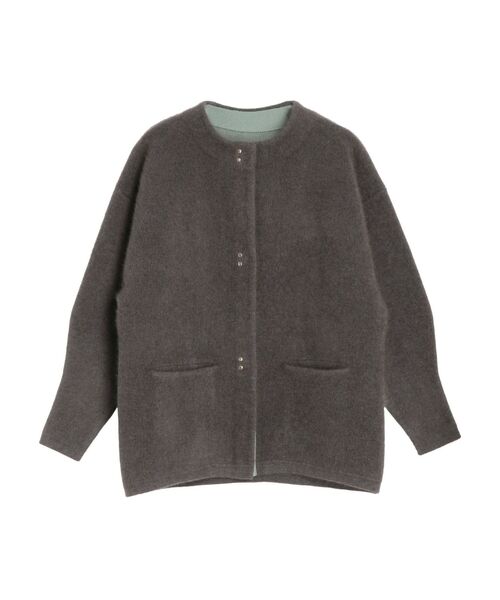 LAGUNAMOON（ラグナムーン）の「ラクーン配色コクーンカーディガン（カーディガン/ボレロ・レディース・アイボリー/チャコールグレー/モカ/イエロー/ブルー・FREE）」の20枚目の写真