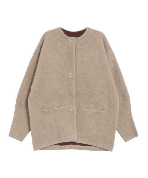 LAGUNAMOON（ラグナムーン）の「ラクーン配色コクーンカーディガン（カーディガン/ボレロ・レディース・アイボリー/チャコールグレー/モカ/イエロー/ブルー・FREE）」の22枚目の写真