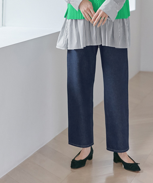 Days(デイズ)の「【Oeillet】ストレートパンツ(その他パンツ・レディース・アイボリー/ブルー/ブラック・L/LL/M)」の3枚目の写真