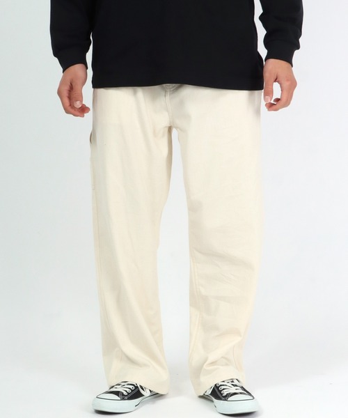 Salong hameu(サロン ハミュー)の「ハイウエスト ペインターパンツ/ワイドデニムパンツ メンズ レディース(デニムパンツ・メンズ・アイボリー/ブラック系その他/ワンウォッシュ/ライトインディゴブルー/ブルー系その他/ストライプ・M/L/LL)」の7枚目の写真