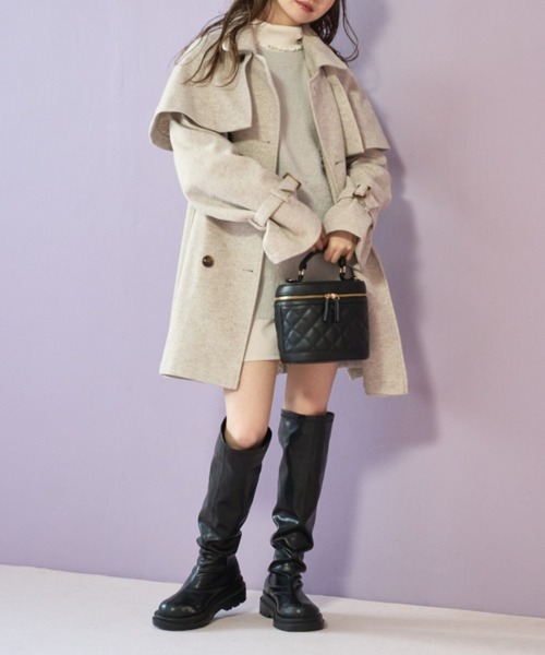 OLIVE des OLIVE（オリーブデオリーブ）の「着まわしタートルネックリブニット　1031050010（ニット/セーター・レディース・ブラック/オフホワイト/サックスブルー/ブラック系1/ブラウン系1・FREE）」の9枚目の写真