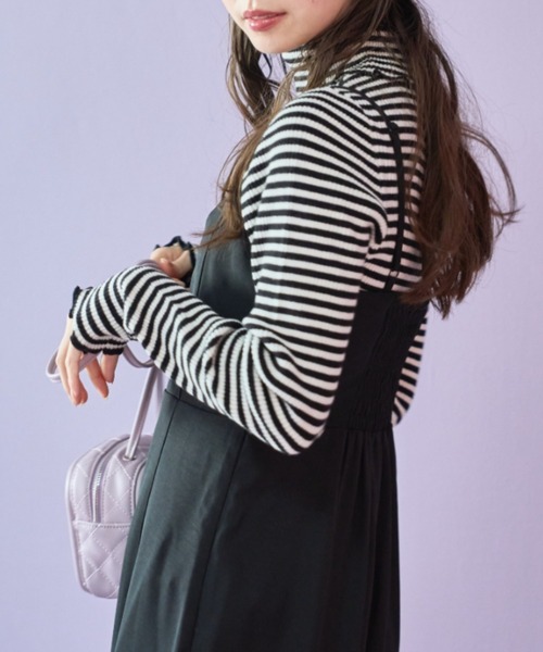 OLIVE des OLIVE（オリーブデオリーブ）の「着まわしタートルネックリブニット　1031050010（ニット/セーター・レディース・ブラック/オフホワイト/サックスブルー/ブラック系1/ブラウン系1・FREE）」の15枚目の写真