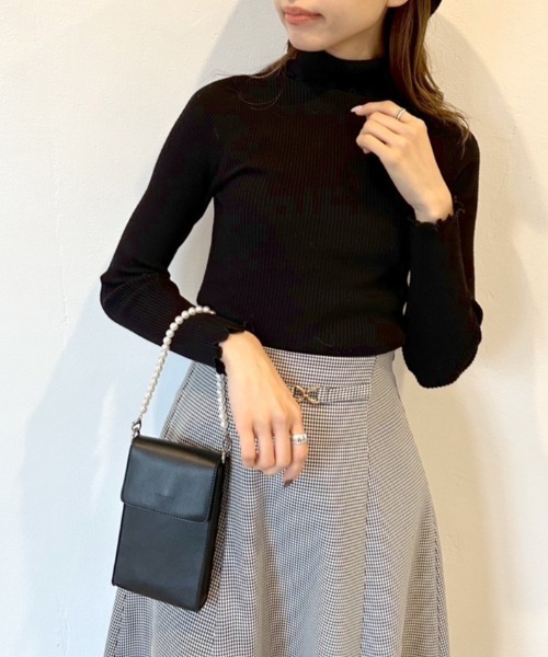 OLIVE des OLIVE（オリーブデオリーブ）の「着まわしタートルネックリブニット　1031050010（ニット/セーター・レディース・ブラック/オフホワイト/サックスブルー/ブラック系1/ブラウン系1・FREE）」の11枚目の写真