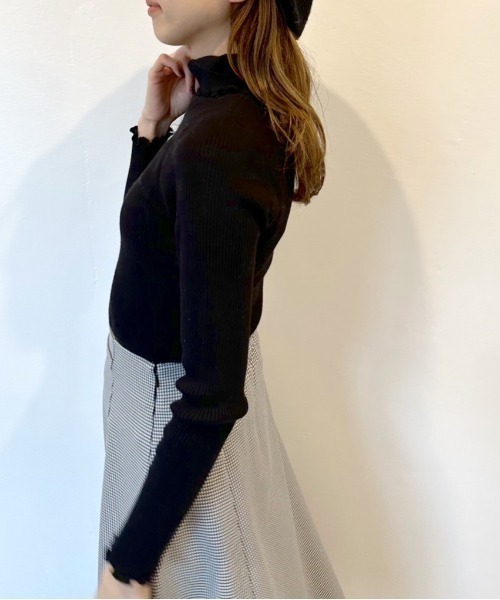 OLIVE des OLIVE（オリーブデオリーブ）の「着まわしタートルネックリブニット　1031050010（ニット/セーター・レディース・ブラック/オフホワイト/サックスブルー/ブラック系1/ブラウン系1・FREE）」の12枚目の写真