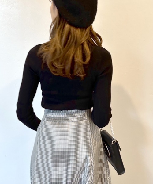 OLIVE des OLIVE（オリーブデオリーブ）の「着まわしタートルネックリブニット　1031050010（ニット/セーター・レディース・ブラック/オフホワイト/サックスブルー/ブラック系1/ブラウン系1・FREE）」の13枚目の写真