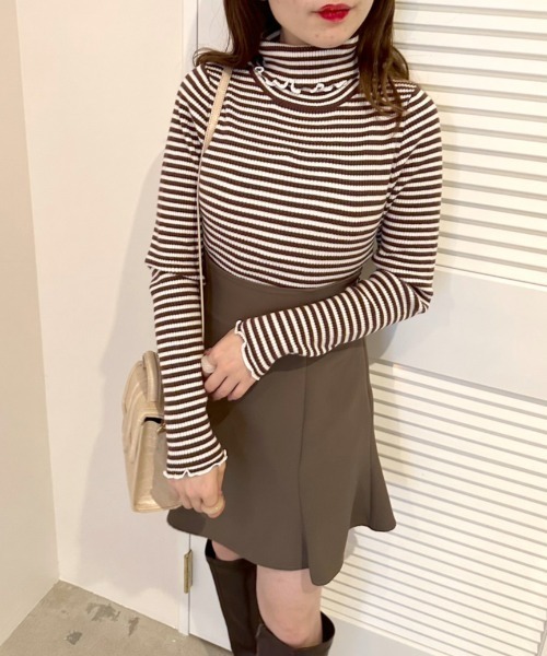 OLIVE des OLIVE（オリーブデオリーブ）の「着まわしタートルネックリブニット　1031050010（ニット/セーター・レディース・ブラック/オフホワイト/サックスブルー/ブラック系1/ブラウン系1・FREE）」の20枚目の写真