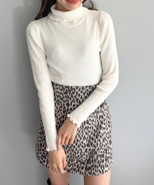 OLIVE des OLIVE（オリーブデオリーブ）の「着まわしタートルネックリブニット　1031050010（ニット/セーター・レディース・ブラック/オフホワイト/サックスブルー/ブラック系1/ブラウン系1・FREE）」の6枚目の写真