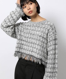 PAGEBOY | ツイードライクフリンジニット(ニット/セーター)