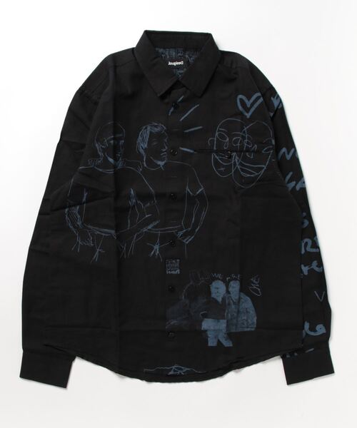 Desigual（デシグアル）の「イラスト リネンシャツ（シャツ/ブラウス・メンズ・ブラック/アイボリー・L/XXL/S/M/XL）」の10枚目の写真