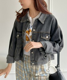 【23S/S 春夏新作】ルーズシルエットショートデニムジャケット