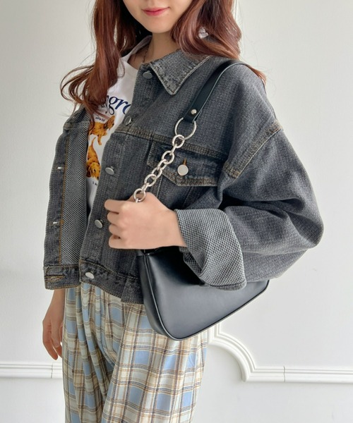 Loueme(ルエム)の「【23S/S 春夏新作】ルーズシルエットショートデニムジャケット(デニムジャケット・レディース・ブルー/ブラック系その他・FREE)」の16枚目の写真