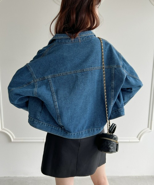 Loueme(ルエム)の「【23S/S 春夏新作】ルーズシルエットショートデニムジャケット(デニムジャケット・レディース・ブルー/ブラック系その他・FREE)」の9枚目の写真