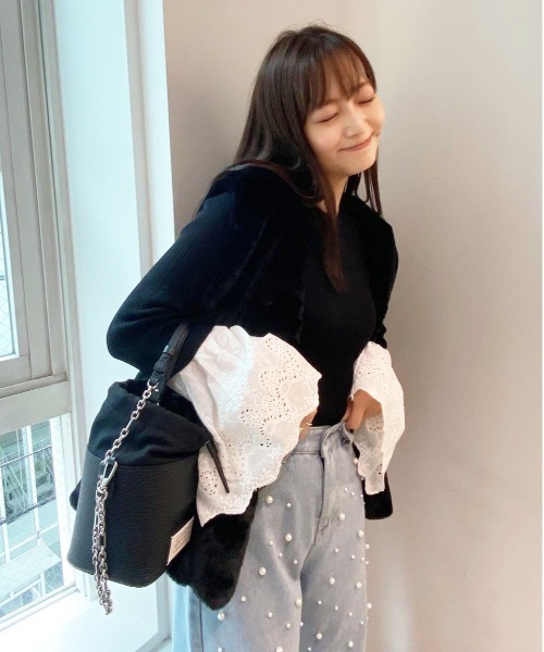 Meli rich（メリーリッチ）の「フェイクファーベスト（ベスト・レディース・ブラウン/ホワイト/ブラック・FREE）」の15枚目の写真