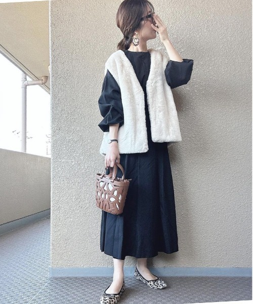 Meli rich（メリーリッチ）の「フェイクファーベスト（ベスト・レディース・ブラウン/ホワイト/ブラック・FREE）」の14枚目の写真