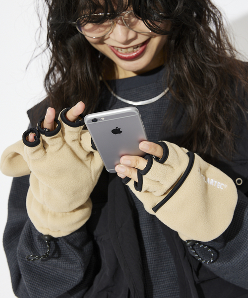 JOURNAL STANDARD relume（ジャーナルスタンダード　レリューム）の「【POLARTEC/ ポーラテック】 別注GLOVE（その他小物・メンズ・ブラック/ベージュ・FREE）」の2枚目の写真