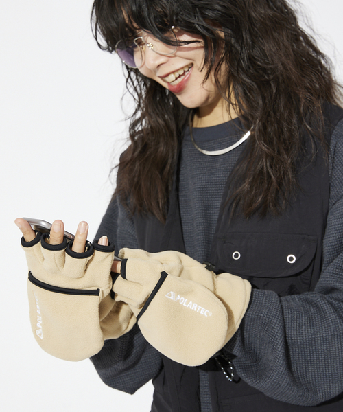 JOURNAL STANDARD relume（ジャーナルスタンダード　レリューム）の「【POLARTEC/ ポーラテック】 別注GLOVE（その他小物・メンズ・ブラック/ベージュ・FREE）」の3枚目の写真