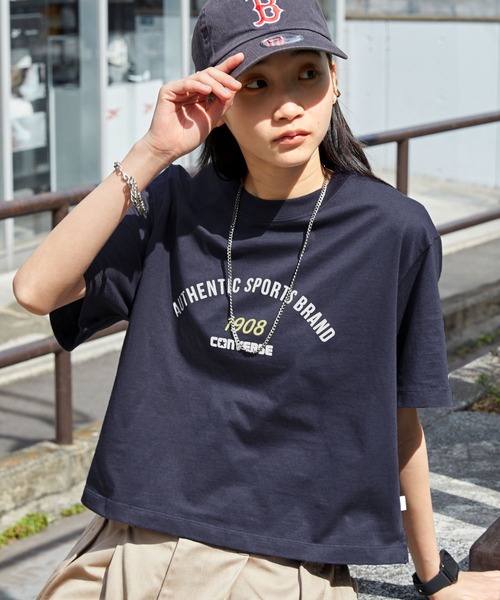 CONVERSE/コンバース アーチロゴプリントクロップド丈半袖T