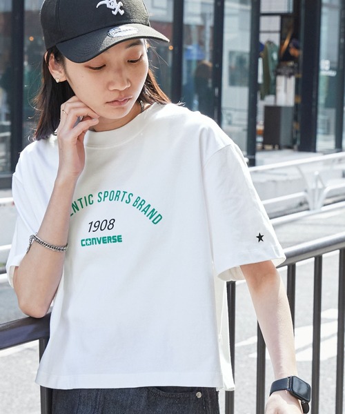 トップス cnt CONVERSE/コンバース アーチロゴプリントクロップド丈半袖Tシャツ MONO