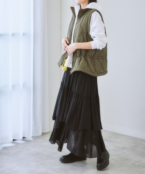 nissen(ニッセン)の「ドラマティックティアードスカート(スカート・レディース・ライトカーキ/ブラック/グレイッシュブルー・M/S/L/LL)」の13枚目の写真
