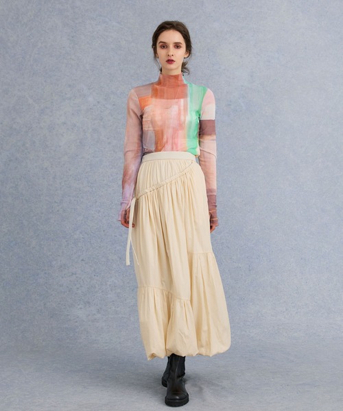 PUBLIC TOKYO（パブリックトウキョウ）の「【軽い】ボリュームギャザーバルーンスカート（スカート・レディース・アイボリー/ダークグレー/ブルー・FREE）」の12枚目の写真