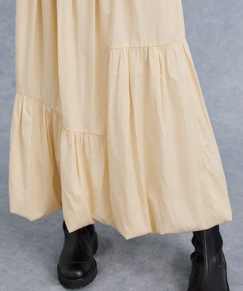PUBLIC TOKYO（パブリックトウキョウ）の「【軽い】ボリュームギャザーバルーンスカート（スカート・レディース・アイボリー/ダークグレー/ブルー・FREE）」の7枚目の写真