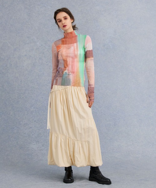 PUBLIC TOKYO（パブリックトウキョウ）の「【軽い】ボリュームギャザーバルーンスカート（スカート・レディース・アイボリー/ダークグレー/ブルー・FREE）」の8枚目の写真