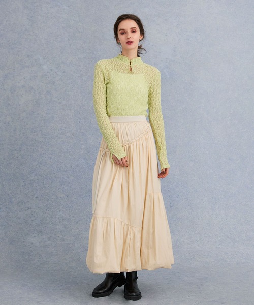 PUBLIC TOKYO（パブリックトウキョウ）の「【軽い】ボリュームギャザーバルーンスカート（スカート・レディース・アイボリー/ダークグレー/ブルー・FREE）」の10枚目の写真