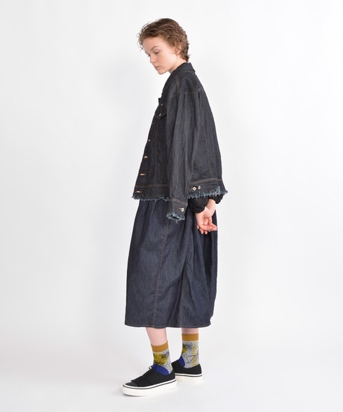 gomme（ゴム）の「8ozデニム フリンジGジャン（デニム