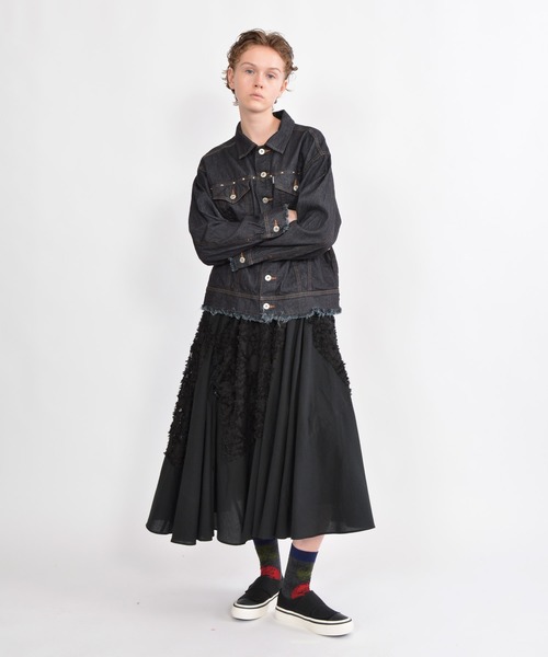 gomme（ゴム）の「8ozデニム フリンジGジャン（デニム