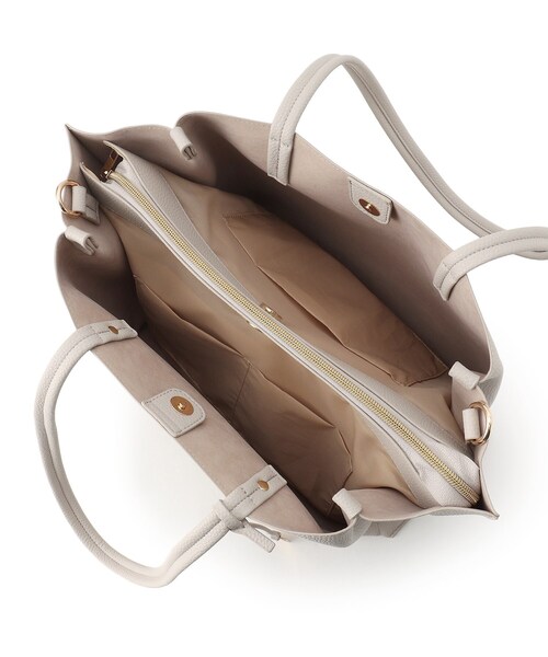 SHOO・LA・RUE(シューラルー)の「◆【軽量】前後ポケットA4トートバッグ【2WAY】(トートバッグ・レディース・アイボリー/ブラック/グレー・00)」の8枚目の写真